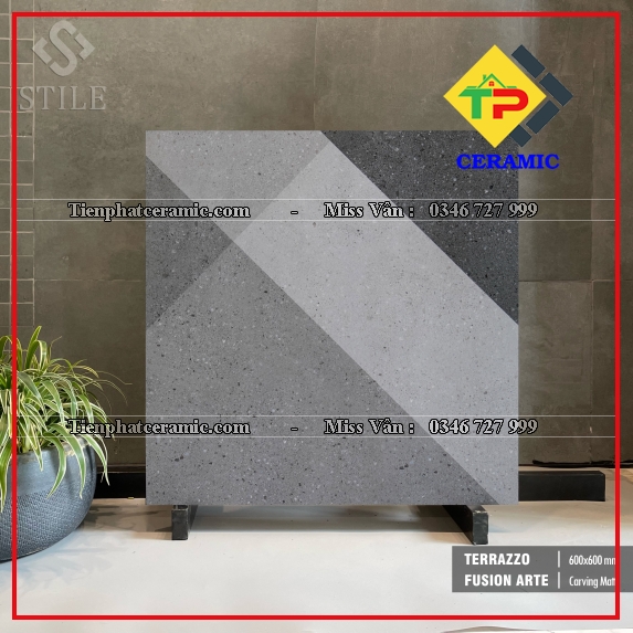 TERRAZZO FUSION ARTE - CARVING MATT ST 600x600 